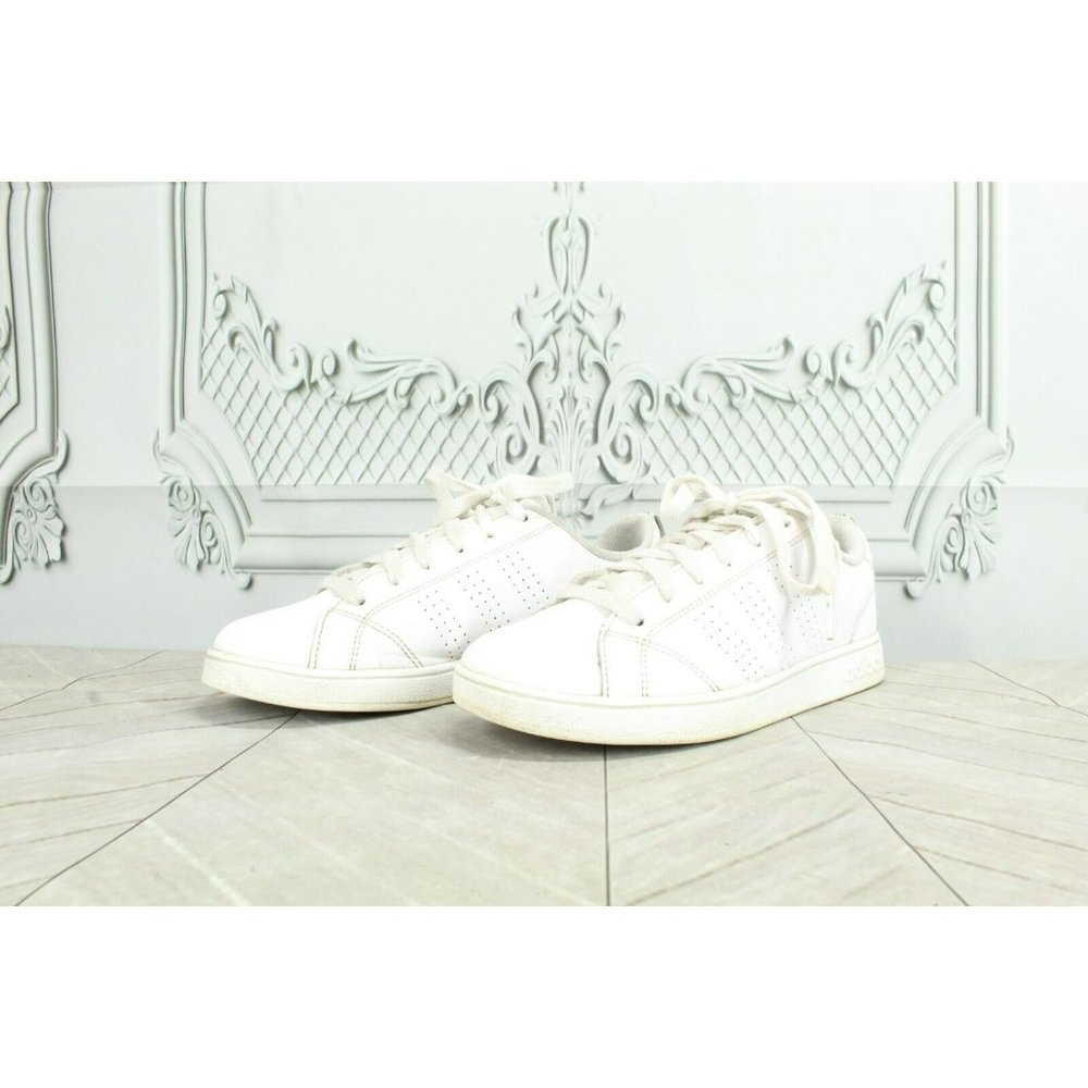 Adidas White Leather Lace Up Low Top Athletic Sneaker Shoes Size 4.5 - Picture 2 of 9